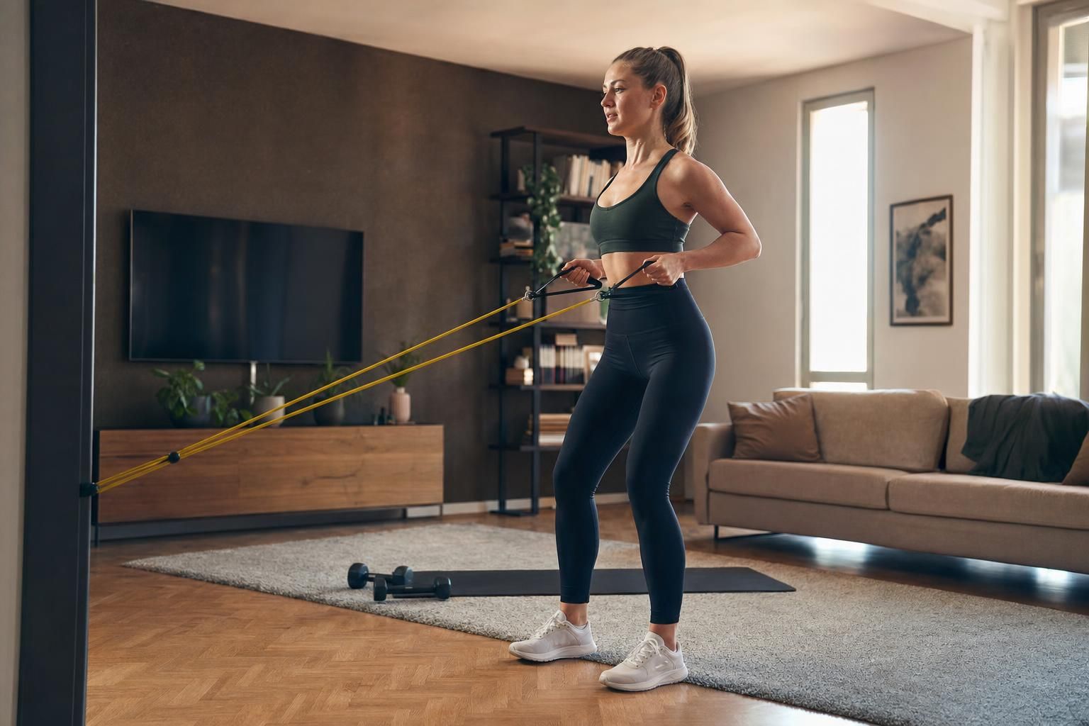 Co daje trening z taśmami oporowymi w domu na start